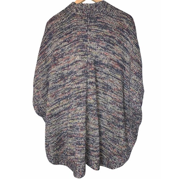 Chunky Multi Colored Loose Knit Open Cardigan - Picture 3 of 6